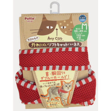 Anycat ハーネスストライプ M レッド