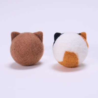 Quilt 猫耳ウールボール 茶