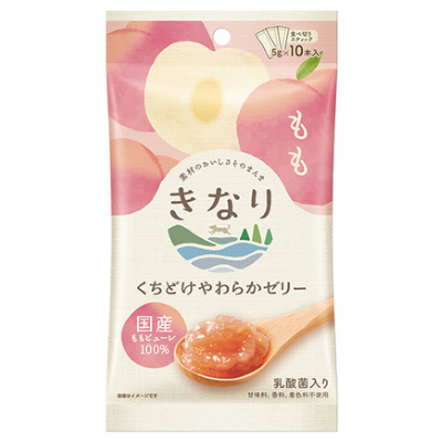【きなり】くちどけやわらかゼリー　もも　5g×10本