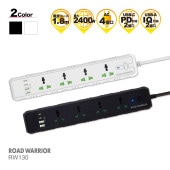 RW130 海外対応 USB&電源コード付電源タップ [ROAD WARRIOR]