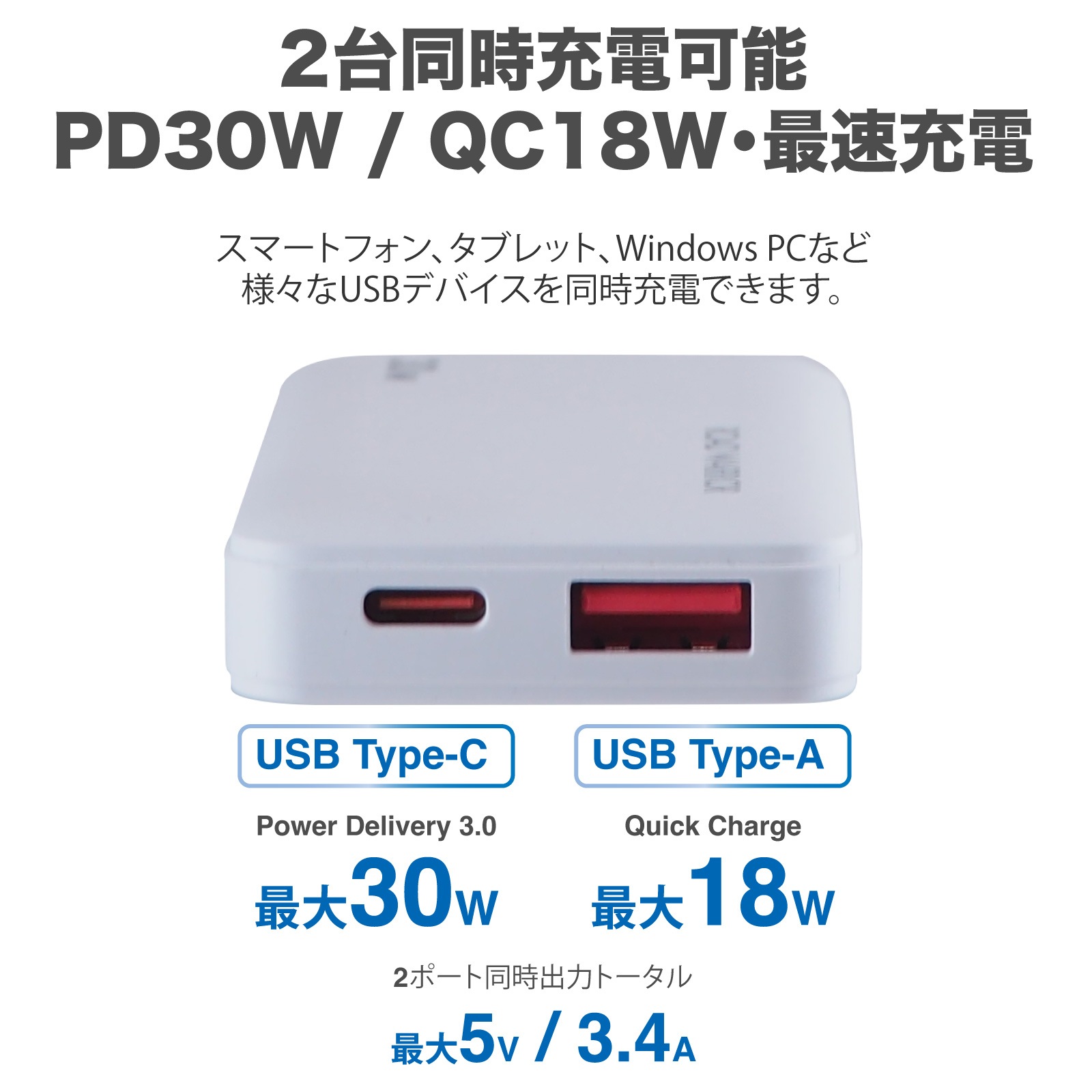 RWG134 PD30W 急速充電 海外 マルチ 変換プラグ 超薄型 2ポート USB-C USB-A 全世界対応 変換アダプタ 海外旅行 充電器 コンパクト コンセント マルチタイプ 海外 世界 中国 中華 香港 フランス オーストラリア シンガポール usb充電器 PD QC
