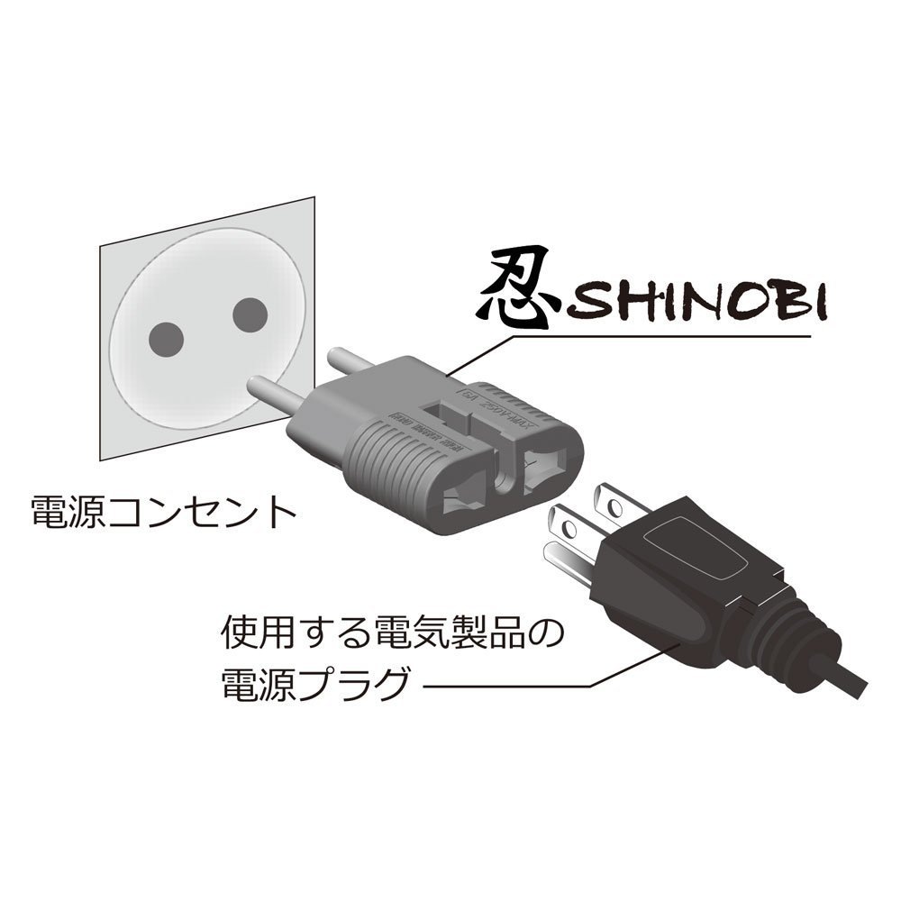 RWG01C 全世界対応マルチ電源変換アダプター 忍SHINOBI(忍袋付き) [ROAD WARRIOR]