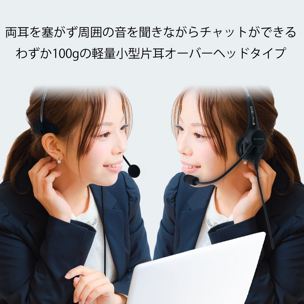 【直販ショップ限定特典付】SW-H1-USB 軽量片耳ヘッドセット [城下工業]