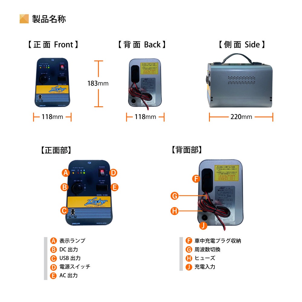 【レンタル】rental-Z-130U USB付ポータブル非常用電源 130W【お試し 1ヶ月 一時利用】
