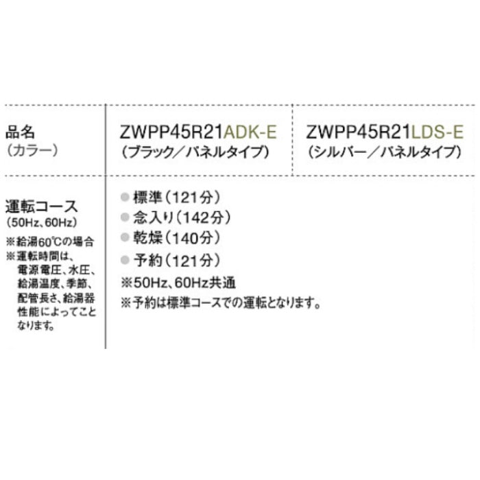 クリナップ食器洗い乾燥機ZWPP45R21ADK-Eパネルタイプブラック/食洗器ビルトインコンパクトタイプ交換ラクエラ幅45cm奥行65cm5人分商品のみ送料無料