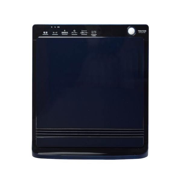 セラミックファンヒーターTS-P1221NV紺テクノス人感センサー付き1200W/ネイビーパネル型パネルヒーター足元TEKNOS電気暖房リビング暖房子供部屋暖房寝室暖房脱衣所暖房省エネ節約消臭転倒OFFスイッチチャイルドロック循環暖房効果温度設定機能搭載