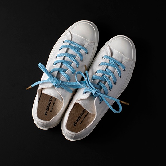 靴ひも スカイブルー スニーカー シューズ メンズ レディース オシャレ 蝋引き加工 ワッフルシューレース WAFFLE SHOE LACE /SKY BLUE S024-003