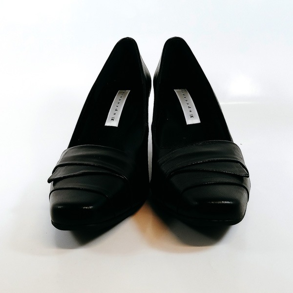 エスプレッソ Espresso パンプス 革 7001 黒 3E 幅広 日本製 結婚式