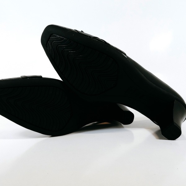 エスプレッソ Espresso パンプス 革 7001 黒 3E 幅広 日本製 結婚式