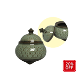 清水焼香炉「青磁三島紋」