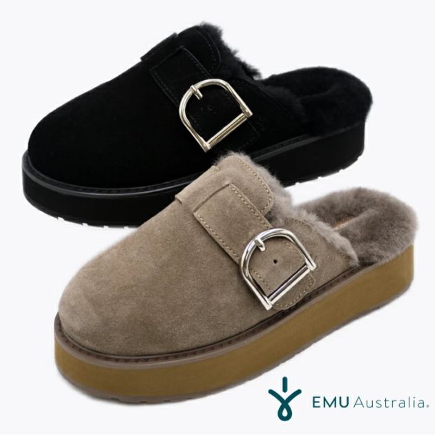 EMU Australia エミュ サボサンダル W13265 Adison シープスキン 厚底