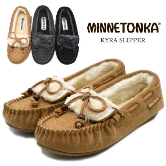 MINNETONKA �ߥͥȥ� �ե����⥫���� KYRA SLIPPER ������ ���åɥӡ���  �������� �쥶�� �ܳ� �⥫���� �ե�åȥ��塼��