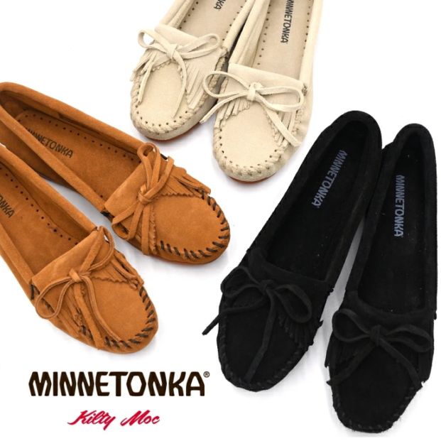 MINNETONKA �ߥͥȥ� ����ƥ��� �������� �⥫���� Kilty suede moc  �������� �쥶�� �ܳ� �⥫���� �ե�åȥ��塼��