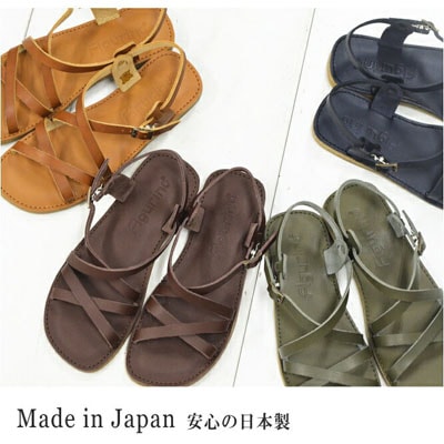 日本製 本革 サンダル ストラップサンダル ビーチサンダルレディース