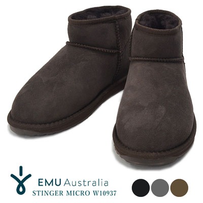 EMU Australia ���ߥ塼 �ࡼ�ȥ�֡��� STINGER MICRO W10937 ���ƥ��󥬡� �ޥ����� �����ץ����� ���硼�ȥ֡��� ���� �ե��� �쥶�� �֥�å� ��ǥ����� ��  ���ߥ�