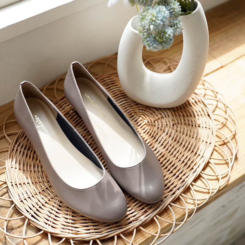 日本製 ラウンドトゥプレーンパンプス 4cmヒール