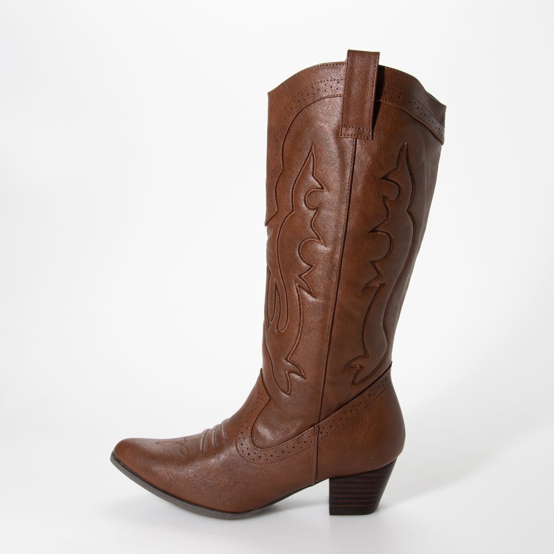 ウエスタンブーツ 本スタック 合皮 5cmヒール