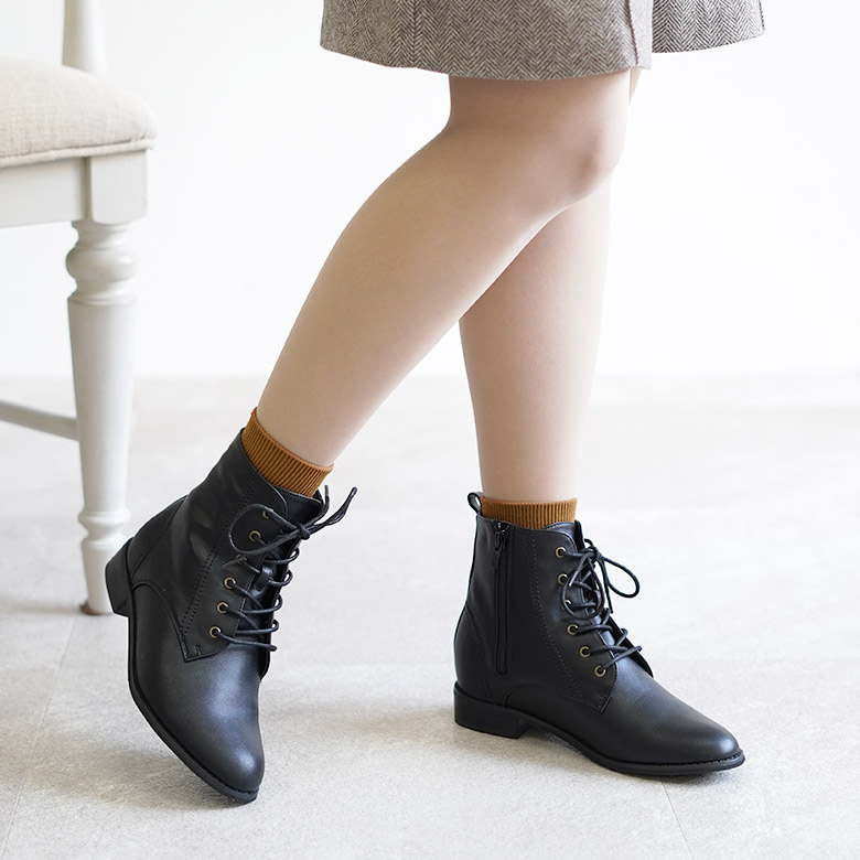 レースアップブーツ 定番 レースアップ ブーツ 2.5cmヒール
