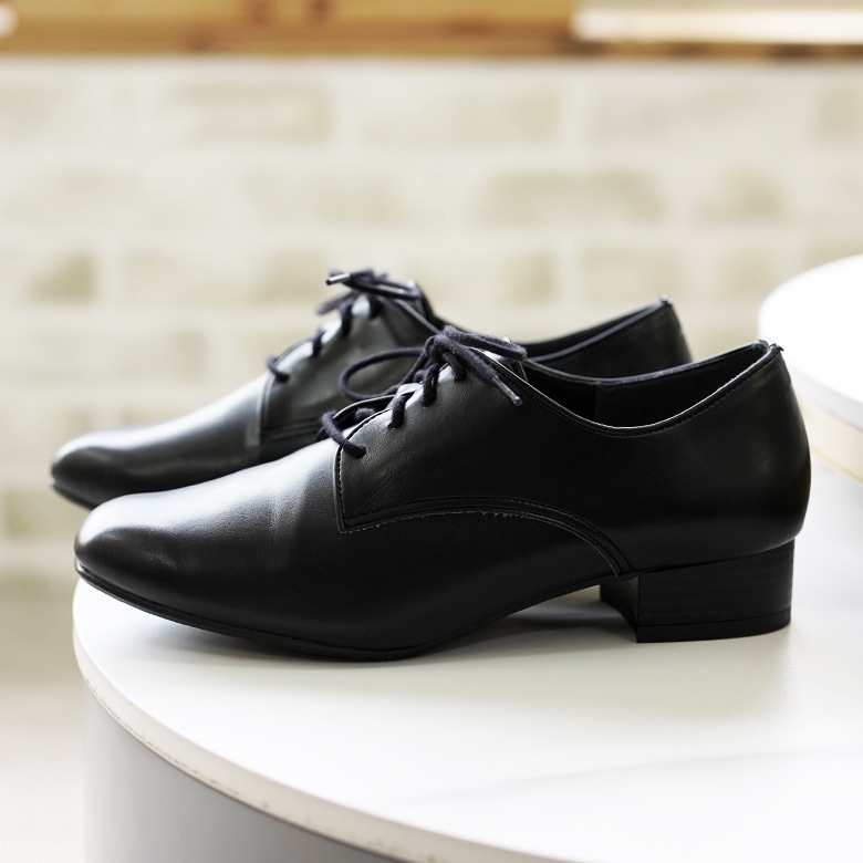 日本製 マニッシュシューズ ヒモ付き カジュアル 3cmヒール