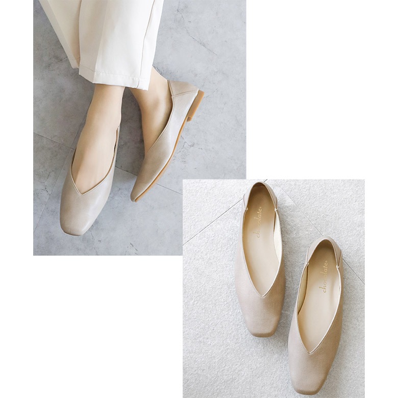 【未使用級】DOUBLE TREE VANESSA Vカット　ウェッジパンプス 未使用級】DOUBLE TREE VANESSA Vカット ウェッジパンプス