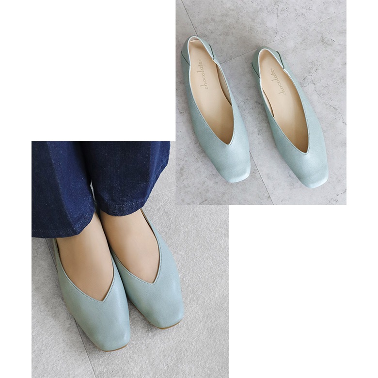 【極美品】VIVAIA スクエアトゥ V刺繍ロゴ Vカット パンプス 24.5 極美品】VIVAIA スクエアトゥ V刺繍ロゴ Vカット パンプス 24.5
