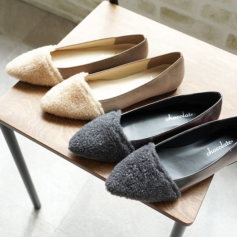 Pointed-Toe Fur Pumps[No.1934-25aw]