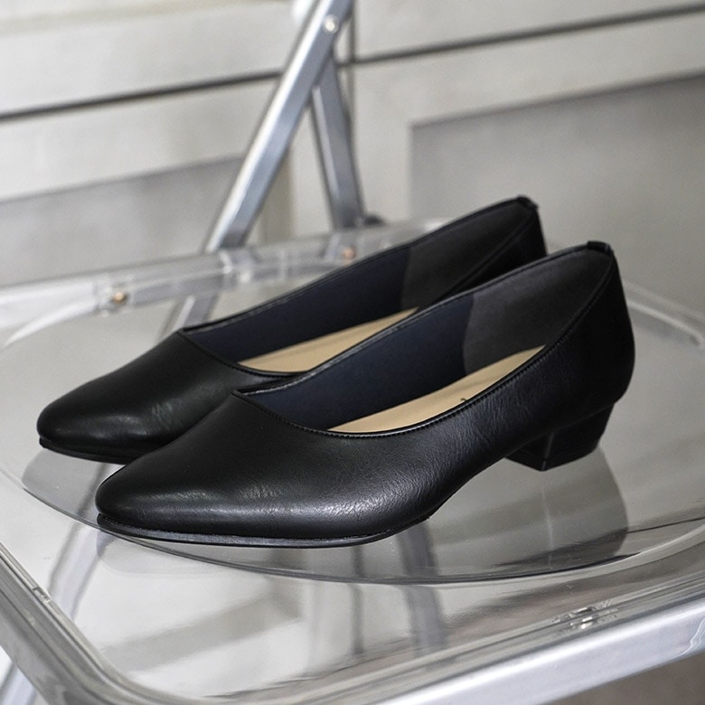 日本製 ストレッチポインテッドパンプス 2.5cmヒール