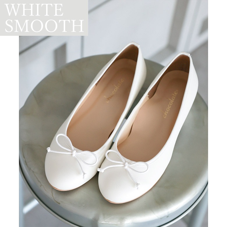 日本製 リボン ラウンドバレエシューズ 2.5cmヒール
