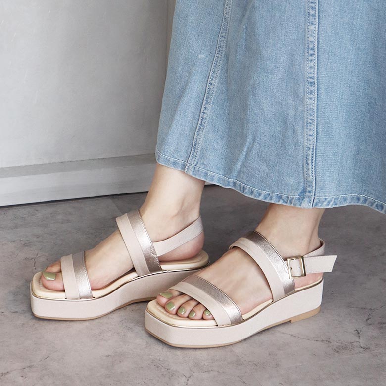 Bicolor Platform Sandals[No.4051]