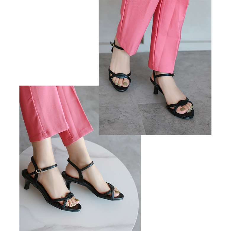 Round Toe Cross Belt Sandals[No.5341]