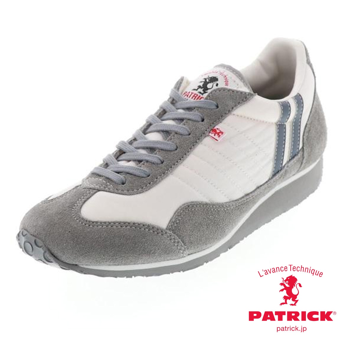 パトリック スタジアム レディース カジュアル スニーカー PATRICK STADIUM 23130 ホワイト×グレー 23.0cm～24.5cm