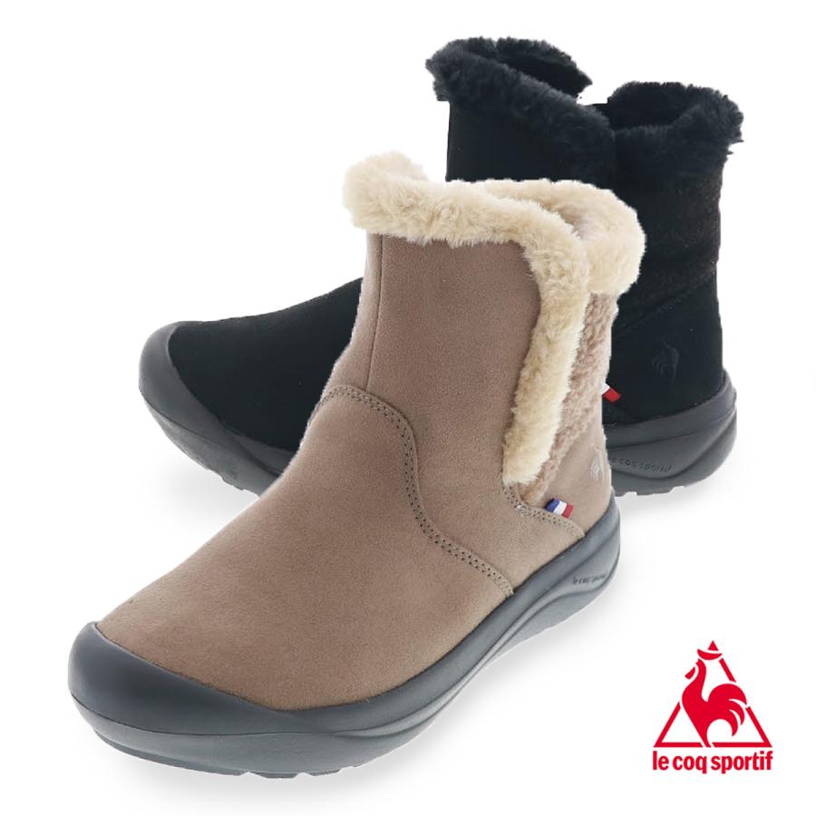 ルコック スポルティフ LCS モンルイ レディース ブーツ 防水ブーツ あったか ジップ付き スエード調 QL3WJD83GG グレージュ/QL3WJD83BK ブラック