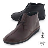 あしながおじさん レディース カジュアルシューズ チャッカー ブーツ AS 1610013 履きやすい ジップアップ ショートブーツ 本革 レザー 靴 ダークブラウン/ブラック|あしながおじさん|ブラ
