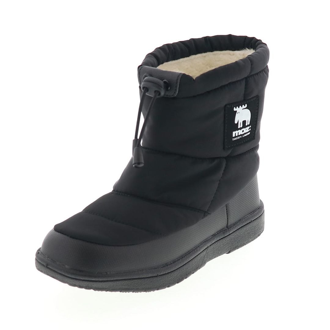 MOZ モズ レディース ブーツ ウォータープルーフ スノー ブーツ キルティング 防水 防寒 防滑 雪 滑りにくい 黒 ブラック 18142