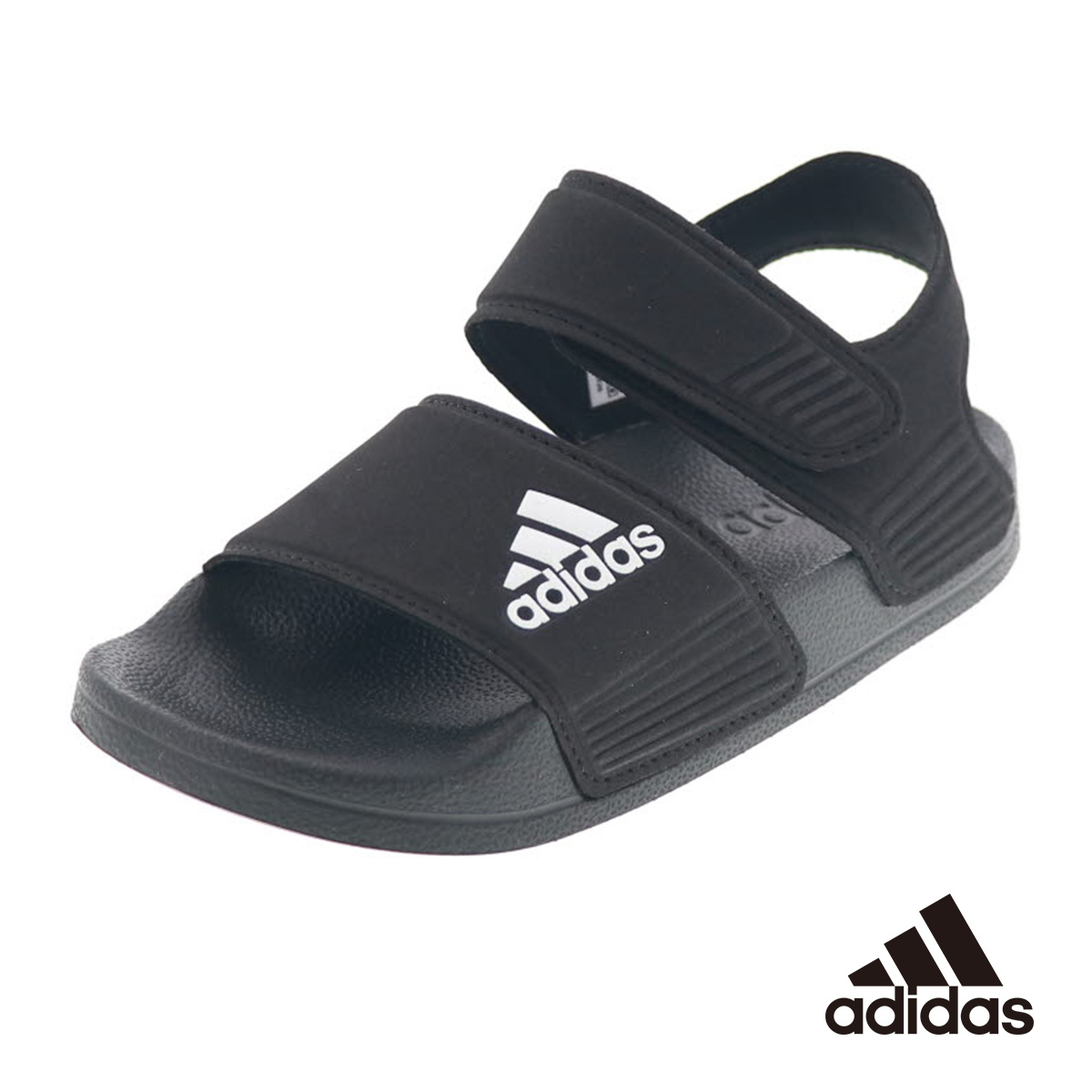 adidas アディダス キッズサンダル ジュニアサンダル スポーツサンダル ストラップベルト ADILETTE SANDALS GW0344 コアブラック ブラック 黒