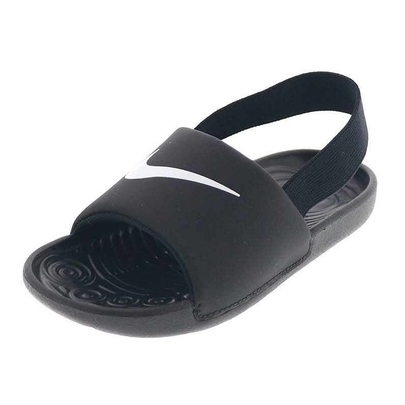 ナイキ キッズ サンダル 子供 NIKE カワ スライド TD BV1094 - 001 ブラック/ホワイト 黒 スポーツサンダル 夏 ビーチ アウトドアシューズ