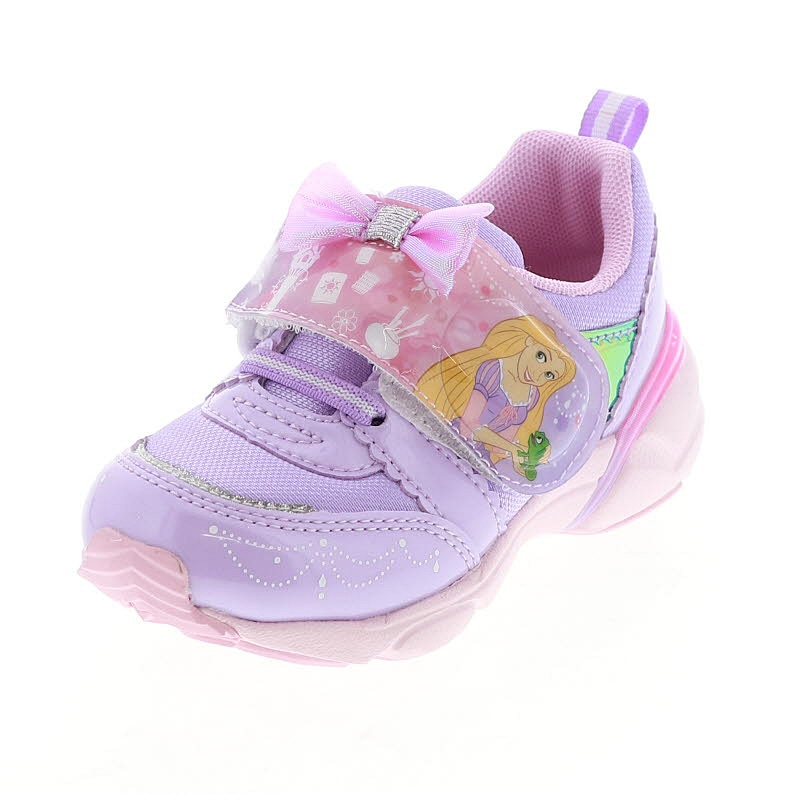 ディズニープリンセス キッズ スニーカー LEDシューズ  光る靴 ラプンツェル DN C1338 PURPLE パープル 紫 ムーンスター 2E 抗菌 防臭