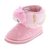 Sanrio サンリオ マイメロ マイメロディ キッズ ブーツ ムートン調 H81245 ふわふわ ファー パールアクセサリー ピンク|ブーツ・スノーシューズ|キッズ