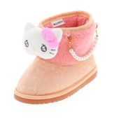 Sanrio サンリオ ハローキティ キティちゃん キッズ ブーツ ムートン調 H81245 ふわふわ ファー パールアクセサリー オレンジ|ブーツ・スノーシューズ|キッズ