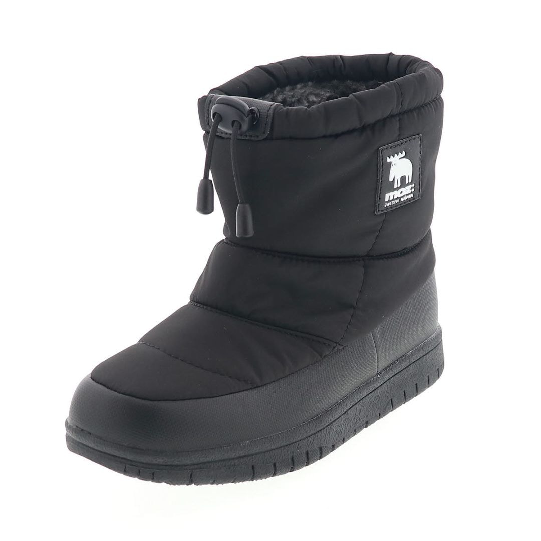 モズ MOZ キッズ ブーツ ジュニア ブーツ スノトレ 子供靴 防寒 防水 もこもこボア MZ-18143 黒 ブラック 19.0cm～25.0cm