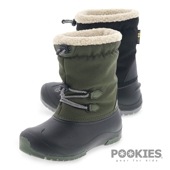 プーキーズ キッズブーツ ジュニア 防水ブーツ ウィンターブーツ あったかボア 防滑ソール 子供靴 POOKIES PK-WP201 オリーブ/ブラック|ブーツ・スノーシューズ|キッズ