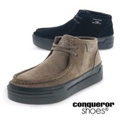 コンカラー シューズ パルマ メンズ モカシン カジュアルシューズ 本革 スエード conqueror shoes PARMA 91185 ウォームグレー / 91275 ブラック|カ行|ブランド一覧