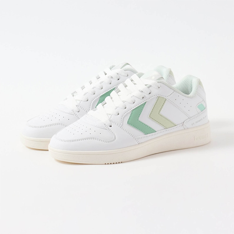 ヒュンメル hummel ST パワープレー レディース スニーカー ST.POWER PLAY WMNS LZD 227961 9408 BRIGHT WHITE/MISTY JADE