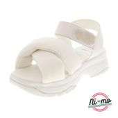 Ni-mo ニーモ ガールズサンダル ジュニアシューズ スポサン 女の子 キッズサンダル 厚底 ベルト NMJ132 PUFFER SANDAL オフホワイト|サンダル|キッズ
