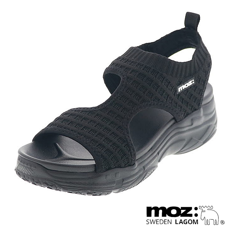 MOZ モズ 靴 10206 レディースサンダル スポサン 足にフィットする メッシュ ニット 厚底サンダル 夏サンダル ブラック S M L LL