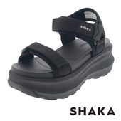 SHAKA シャカ ネオバンジー レディースサンダル 厚底 スポサン ベルクロベルト ストラップ SK-323 NEO BUNGY S CHUNKY GES BLACK ブラック|サンダル|レディース