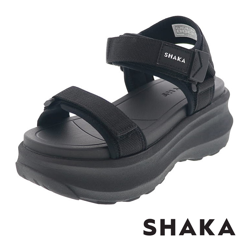 SHAKA シャカ ネオバンジー レディースサンダル 厚底 スポサン ベルクロベルト ストラップ SK-323 NEO BUNGY S CHUNKY GES BLACK ブラック