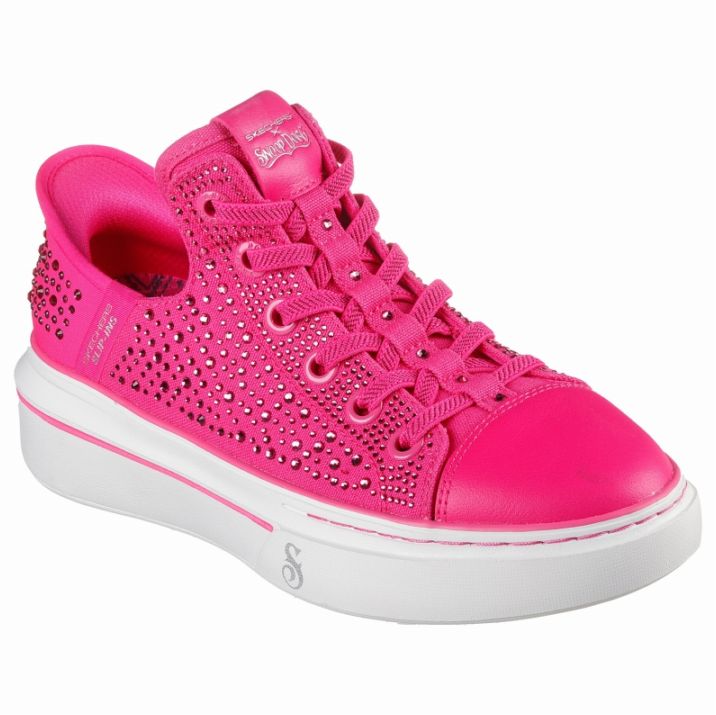 SKECHERS スケッチャーズ スリップインズ スヌープ ワン ラインストーン レディース スニーカー 厚底 186005 ピンク PNK