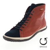 スピングル メンズスニーカー ハイカット カジュアルシューズ ワックスレザー ベロア SPINGLE SP-450 151 Red Brown レッドブラウン|カジュアルシューズ|メンズ