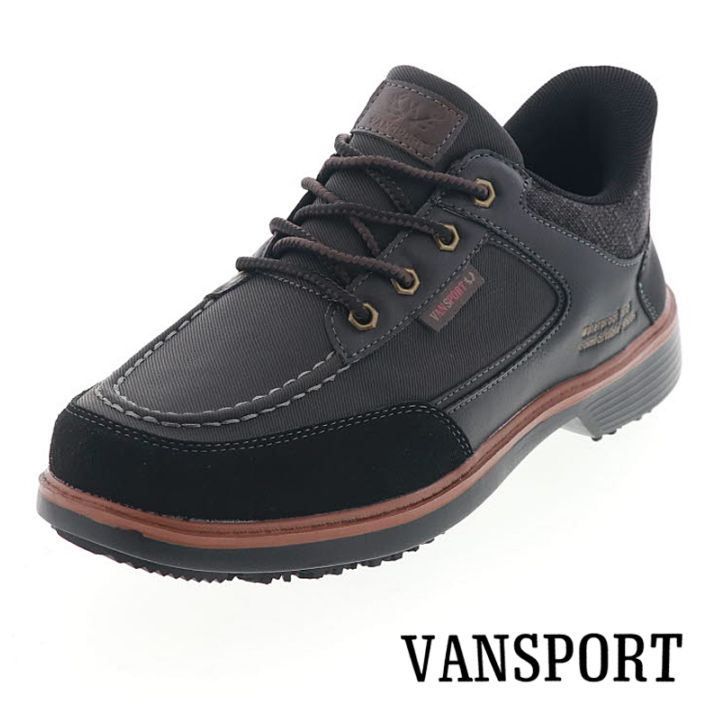 手を使わずに履ける メンズ カジュアル スニーカー 防水シューズ 幅広4E 防滑 軽量 VANSPORT ヴァンスポーツ VA801 ブラック
